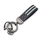 GAMPRO Porte-clés de voiture avec drapeau américain en alliage de zinc pour Chevrolet, Ford, Buick, Jeep, noir, Large