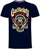 Gas Monkey Garage T-shirt pour homme Motif bougies d'allumage Bleu marine - Bleu - Small