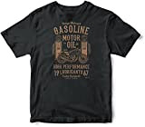 Gasoline Motor Oil Vintage Biker T-Shirt Motorcycle Motors Spirit T Shirt Tee Black Man T Shirt Black XL Black XL