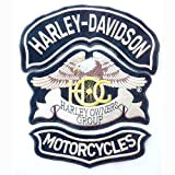 Generico Lot de 3 patchs Grands Aquila Hog Harley Davidson + Roker HD + Motorcycles