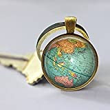 Globe Porte-clés carte du monde Planète Terre Géographie Porte-clés Porte-clés de voiture