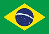 Grand Drapeau Bresil | Supporter Bresilien | 150 x 90 cm | Flag Tissus Brazil Avec Oeillets