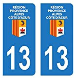 HADEXIA Autocollant Stickers Plaque immatriculation Voiture Auto département 13 Bouches-du-Rhône Logo Région PACA