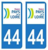 HADEXIA Autocollant Stickers Plaque immatriculation Voiture Auto département 44 Loire-Atlantique Logo Région Pays de la Loire