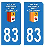 HADEXIA Autocollant Stickers Plaque immatriculation Voiture Auto département 83 Var Logo Région Provence-Alpes-Côte d'Azur