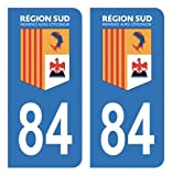 HADEXIA Autocollant Stickers Plaque immatriculation Voiture Auto département 84 Vaucluse Logo Région SUD