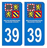 HADEXIA Autocollant Stickers Plaque immatriculation Voiture département 39 Jura Logo Région Bourgogne-Franche-Comté Nouveau modele