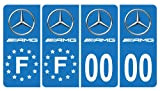 HADEXIA Pack 2 Paires Autocollant Stickers Plaque d'immatriculation Premium Mercedes AMG - Numéro Personnalisé