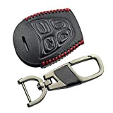 Happyit Cas de Couverture de Clé de Voiture en Cuir Porte-clés pour Saab 9-3 9-5 93 95 4 Boutons Accessoires ...