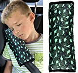 HECKBO Dino oreiller de voiture pour enfants - lavable en machine - doudou doux - oreiller de ceinture de voiture ...