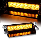 Hehemm - Lampe stroboscopique d'avertissement d'urgence 8 LED pour Pare-Brise de Voiture gyrophare (Orange)