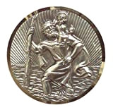 Herbert Richter Médaille autoadhésive Saint-Christophe pour voiture, bord doré, modèle rond Ø 42 mm