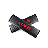 HJRD 2Pcs Auto Fibre Carbone Carbone Rembourrage Ceinture sécurité, pour Mazda MX5 MX-5 Protection Epaule Safety Confortable Seat Belt Padding, ...