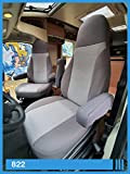 Housses de siège, sur Mesure, compatibles avec Le Camping-Car, pour conducteur et Passager, numéro de Couleur : 822 / Gris