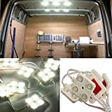 HugeAuto Kit de 40 LED ultra lumineuses pour intérieur de camion, camping-car, caravane, plafonnier DC 12 V (Blanc)