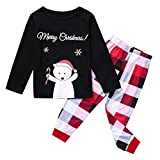 Hunpta@ Pyjamas Christmas Family,Christmas Kids Pyjamas,Christmas Cartoon Snowflake Top+Pants Xmas Family Clothes Pajamas(Children Kids)