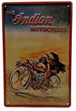 Indian Motorcycles Plaque murale en métal rétro avec inscription en allemand « Moto Atelier » 30 x 20 cm