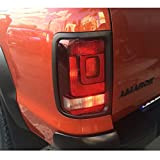 JHCHAN Couvre feu arrière Protecteur de Feux arrière pour Volkswagen VW Amarok 2010-2020 Noir Mat