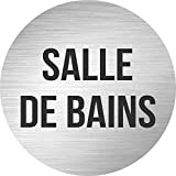 JINTORA Stickers - Autocollant - Adhésif de Porte - Salle de Bains - Aspect Plaque Aluminium Brossé - 80mm