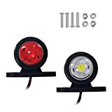 JinXiu Feux de gabarit latéral LED, Feux de position latéraux arrière blancs rouges à LED pour remorque, camionnette, bus, SUV, ...