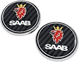 Jobssport Emblème pour calandre avant de voiture - Compatible avec les modèles 03-10 Saab 9-3 9-5 93 95 (fibre de ...
