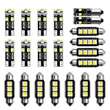 Juanya Ampoules LED 6000-8000K 12V Ampoules Feux Blanc Mini Ampoules Intérieures Éclairage pour Voitures Plaque d'Immatriculation Kit de 21 Pièces