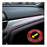 KEQKEV Bande de moulage intérieure de voiture, galvanoplastie, couleur bricolage, décoration flexible (rouge)