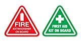 Kit d’autocollants d'urgence/sécurité Premiers secours et Extincteur de voiture