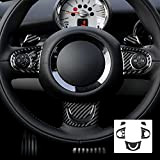 KUNGKIC Fibre de carbone - Autocollant décoratif pour volant de voiture - Pour Mini Cooper Hardtop R56 Clubman R55 R57 ...