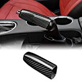KUNGKIC fibre de carbone voiture frein à main couverture poignée levier Compatible with Ford Mustang 2015-2022 accessoires intérieurs