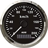 KUS étanche GPS Compteur de vitesse Odomètre Gauge 0–200km/h pour auto moto camions 85mm