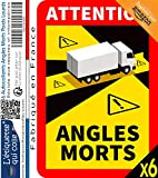 L'étiquette qui colle - ⑥ Autocollants Angles Morts Poids Lourds - Lot de 6 - Porteur, Semi remorque, Camping Car ...