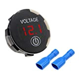 LED Voltmètre Numérique Mini Voltmètre Étanche LED Capacité de Batterie Moniteur Jauge Mètre 12V-24V Accessoires pour Motos VUS Navires