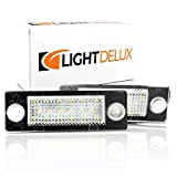 Light-Delux Éclairage de plaque minéralogique à LED pour Touran Golf Plus Passat 3C2 3C5 B6 Transporter Muvan Caddy Superb 91 ...