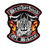 LilieCrea Patch Biker Motard Brotherhood of Bikers, confrérie des Motards, Skull, Moto écusson thermocollant pour customisation vêtements et Accessoires 9,3 ...
