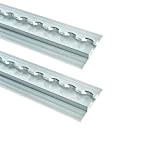 LOADCARE Lot de 2 rails d'arrimage rétractables en aluminium - Diamètre du trou : 20 mm - Longueur : 1,5 ...