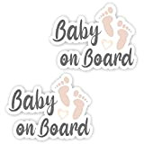 Lot de 2 autocollants Baby on Board - 12 x 9 cm - À bord - Pour enfants et enfants ...