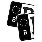 Lot de 2 autocollants de plaque d'immatriculation UE (R059 Belgique)