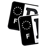 Lot de 2 autocollants de plaque d'immatriculation UE (R059 France) - Noir