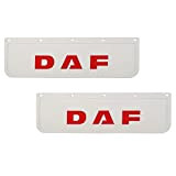 Lot de 2 bavettes anti-saleté pour camion DAF 60 x 18 cm en caoutchouc dur Blanc/rouge