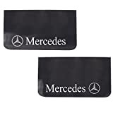 Lot de 2 bavettes anti-saleté pour camions Mercedes 64 x 36 cm en caoutchouc dur Noir/blanc