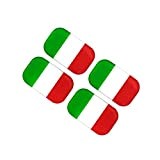 Lot de 4 autocollants en époxy souple et flexible - 36 x 22 mm - Motif drapeau italien - Pour ...