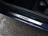 Lot de 4 protections de seuil de porte en acier inoxydable chromé pour Sandero Stepway 2012UP