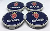 Lot de 4 Saab Alloy Cylindre de Hub Centre Caps Saab Lot de 4 enjoliveurs 63 mm