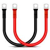 Lpluziyyds Lot de 2 câbles onduleurs de batterie 4 AWG 50 cm 12 V rouge et noir avec bornes à ...