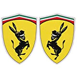 Luckiests 1pair drôle d'âne de Serpent Chien Motif 11x13cm réfléchissant Autocollant de Voiture Couverture Compatible pour Ferrari