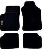 Lupex Shop TP-500 Tapis de voiture en moquette noire avec logo brodé, profilés avec velcro et clips, accessoires intérieurs pour ...