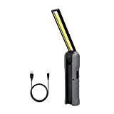 LUXNOVAQ Lampe de Travail USB Lampe Atelier LED COB, Lampe de Poche Rechargeable Torche Pliable Lampe Inspection Portable avec Base ...