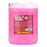 MANNOL Antifreeze AF12+ Protection Anti-Gel pour radiateur 10 l Rose jusqu'à -40 °C pour Protection G12+