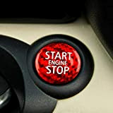 Max Auto Carbon Coque de protection pour bouton Start Stop - Rouge - Compatible avec Mini Cooper S JCW Clubman ...